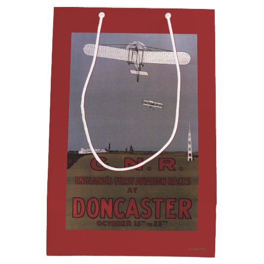 Doncaster, England - erste Luftfahrt-Rennen Mittlere Geschenktüte (Rückseite)