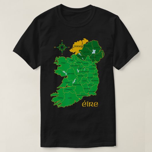 Donegal Ireland Landkreis Map Eire Irish Travel T-Shirt (Design vorne)