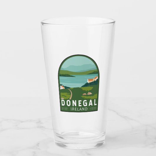 Donegal Ireland Retro Travel Art Vintag Glas (Vorderseite)