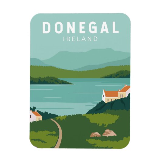 Donegal Ireland Retro Travel Art Vintag Magnet (Vertikal)