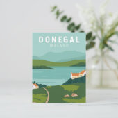 Donegal Ireland Retro Travel Art Vintag Postkarte (Stehend Vorderseite)