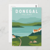 Donegal Ireland Retro Travel Art Vintag Postkarte (Vorne/Hinten)