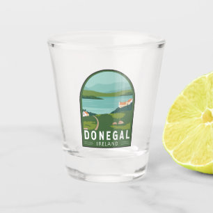 Donegal Ireland Retro Travel Art Vintag Schnapsglas
