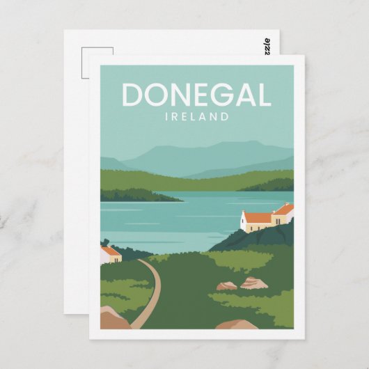 Donegal Irland Bekannter Reiseort Illustration Postkarte (Vorne/Hinten)