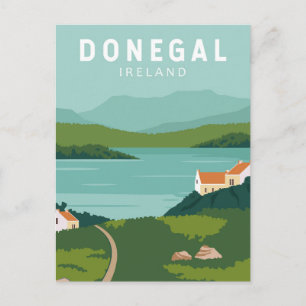 Donegal Irland Retro Reise Kunst Vintage Postkarte