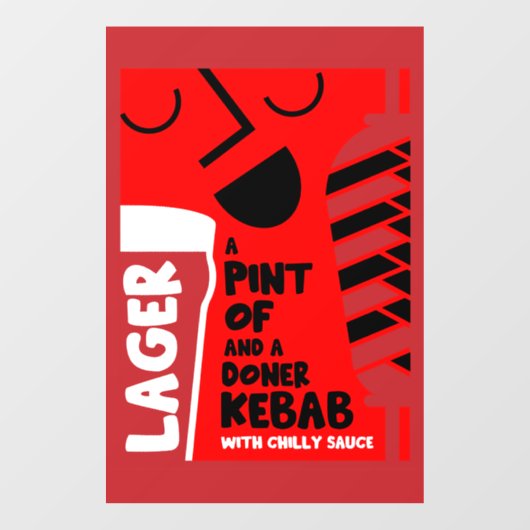 Doner Kebab Fensteraufkleber (Blatt)