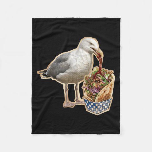 Döner Kebab Möwe Fleecedecke (Vorderseite)