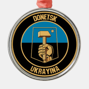 Donetsk-RundEmblem Ornament Aus Metall