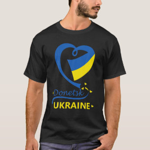 Donetsk Ukraine Nationalfahne Herzemblem Wappen T-Shirt