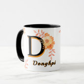 donghpi name Mug–Elegant Letter D Coffee cup Tasse (Vorderseite Links)