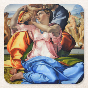 Doni Tondo, Doni Madona (Detail), Michelangelo, 15 Rechteckiger Pappuntersetzer