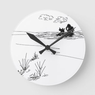 donkey and elephant and shadows runde wanduhr