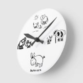 donkey and elephant tell time runde wanduhr (Winkel)