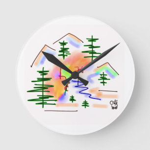 donkey and rainbow runde wanduhr