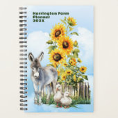 Donkey and Sunflowers Homestead Custom Planner Planer (Vorderseite)
