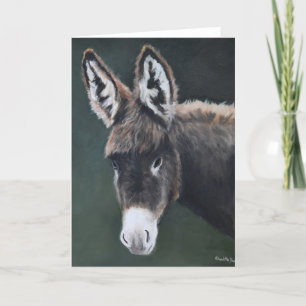 Donkey Animal Art Grußkarte Dankeskarte