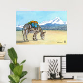 Donkey auf Hochplateau, Südamerika Poster (Heimbüro)