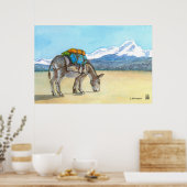 Donkey auf Hochplateau, Südamerika Poster (Küche)