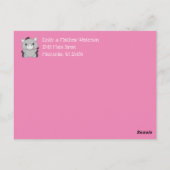 Donkey Baby Announcement Girl Pink Postkarte (Rückseite)