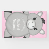 Donkey Baby Dusche Rosa Banner (Horizontal)