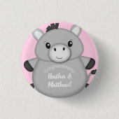 Donkey Baby Dusche Rosa Button (Vorderseite)