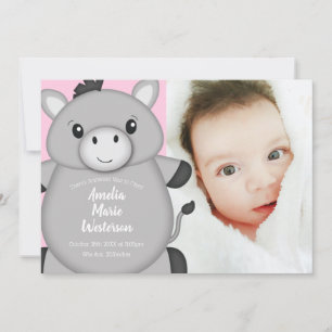 Donkey Baby Dusche Rosa Einladung