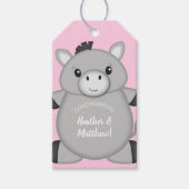 Donkey Baby Dusche Rosa Geschenkanhänger (Vorderseite)