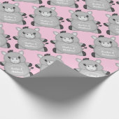 Donkey Baby Dusche Rosa Geschenkpapier (Ecke)