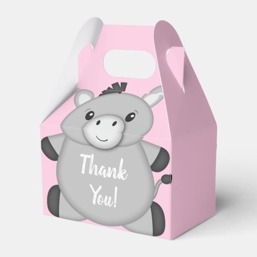 Donkey Baby Dusche Rosa Geschenkschachtel (Rückseite)
