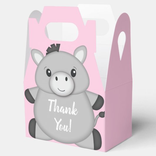 Donkey Baby Dusche Rosa Geschenkschachtel (Geöffnet)