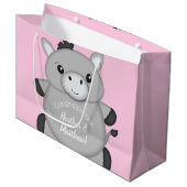 Donkey Baby Dusche Rosa Große Geschenktüte (Vorderseite Schrägansicht)