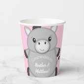 Donkey Baby Dusche Rosa Pappbecher (Rückseite)