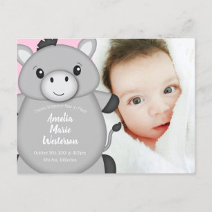 Donkey Baby Dusche Rosa Postkarte