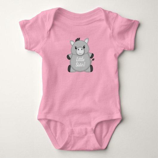 Donkey Baby Dusche Rosa Strampler (Vorderseite)