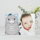 Donkey Baby Shower Blue Einladung (Stehend Vorderseite)