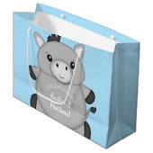 Donkey Baby Shower Blue Große Geschenktüte (Vorderseite Schrägansicht)