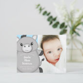 Donkey Baby Shower Blue Postkarte (Stehend Vorderseite)