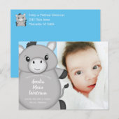 Donkey Baby Shower Blue Postkarte (Vorne/Hinten)