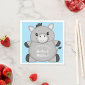 Donkey Baby Shower Blue Serviette (Beispiel)