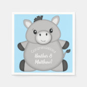 Donkey Baby Shower Blue Serviette (Vorderseite)