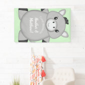 Donkey Baby Shower Green Banner (Insitu)