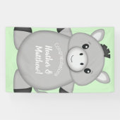 Donkey Baby Shower Green Banner (Horizontal)