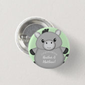 Donkey Baby Shower Green Button (Vorne & Hinten)