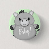 Donkey Baby Shower Green Button (Vorderseite)