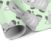 Donkey Baby Shower Green Geschenkpapier (Rolleneckpunkt)