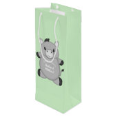 Donkey Baby Shower Green Geschenktüte Für Weinflaschen (Rückseite Schrägansicht)
