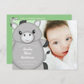 Donkey Baby Shower Green Postkarte (Vorne/Hinten)
