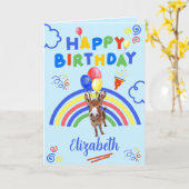 Donkey Birthday Card in Blue Karte (Gelbe Blume)