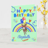 Donkey Birthday Card in Green Karte (Gelbe Blume)