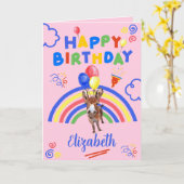 Donkey Birthday Card in Pink Karte (Gelbe Blume)